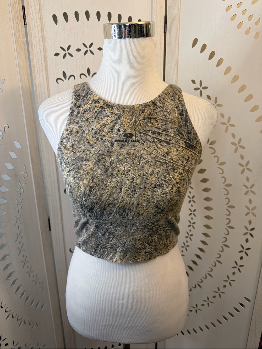 Tribe Kelley Mossy Oak Women's Green Camo Crop Tank Top SOLD OUT